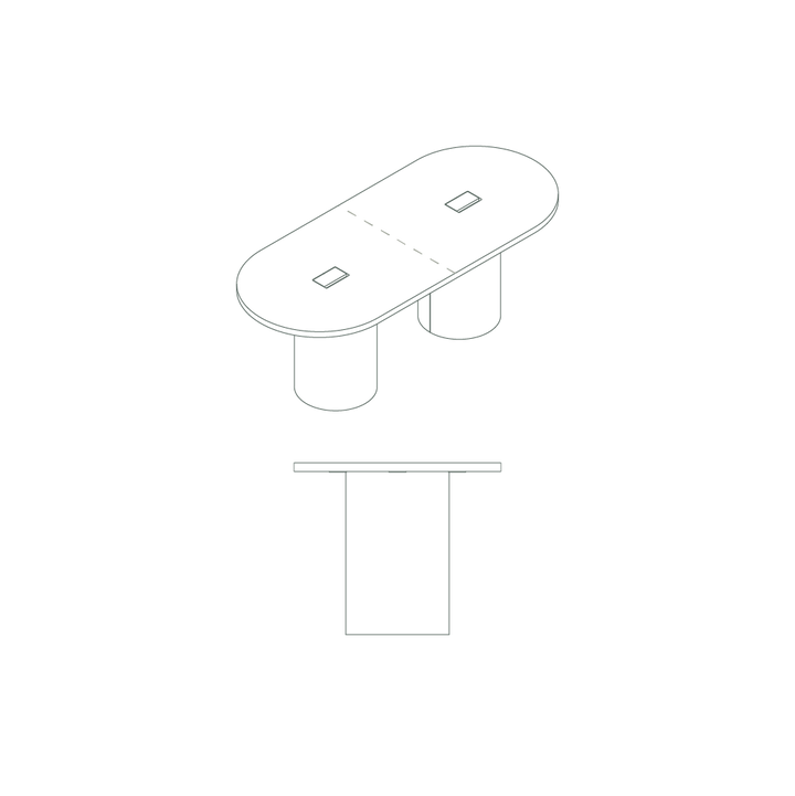 column conference table drawings